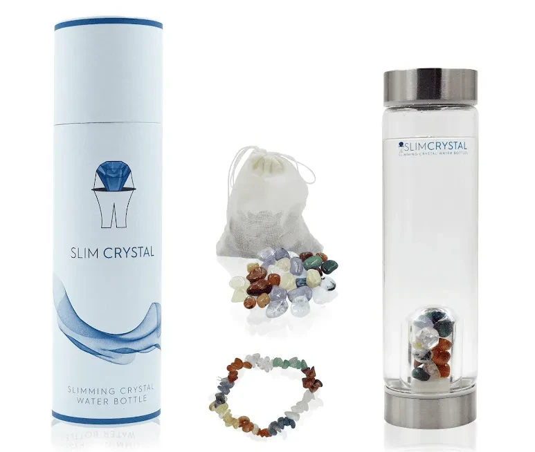 SlimCrystal Crystal-Infused Glass Water Bottle